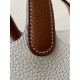 HERMES Picotin Lock 18 Bag /Nata Cream White / CK37 Gold Brown / Silver Buckle / TC  