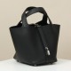 HERMES Picotin Lock 18 Bag /CK89 Black / Silver Buckle / TC Leather  