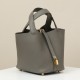 HERMES Picotin Lock 18 Bag /0L Accumulated Rain Cloud Grey / Gold Buckle / TC Leather  