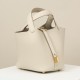 HERMES Picotin Lock 18 Bag /CC10 Milkshake White / Gold Buckle / TC Leather  