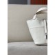 HERMES Picotin Lock 18 Bag /Nata Cream White / Silver Buckle / SW Canvas  