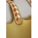 HERMES Picotin Lock 18 Bag /9D Amber Yellow / 01 Pure White / S3 Heart Red / Silver Buckle / Epsom  