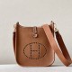 HERMES Evelyne 17 Bag /CK37 Gold-Brown / Gold Buckle / Barenia Faubourg