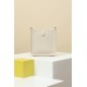 HERMES Evelyne 17 Bag /CC10 Milkshake White / Silver Buckle / Clemence Leather  