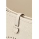 HERMES Evelyne 17 Bag /I2 Cream White / Silver Buckle / Clemence Leather  