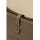 HERMES Evelyne 17 Bag /CK18 Elephant Gray / Silver Buckle / Clemence Leather  