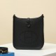 HERMES Evelyne 17 Bag /CK89 Black / Gold Buckle / Clemence Leather  