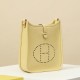 HERMES Evelyne 17 Bag /1Z Chick Yellow / Gold Buckle / Clemence Leather  