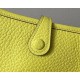 HERMES Evelyne 17 Bag /9R Lemon Yellow / Silver Buckle / TC Leather  