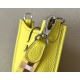 HERMES Evelyne 17 Bag /9R Lemon Yellow / Silver Buckle / TC Leather  