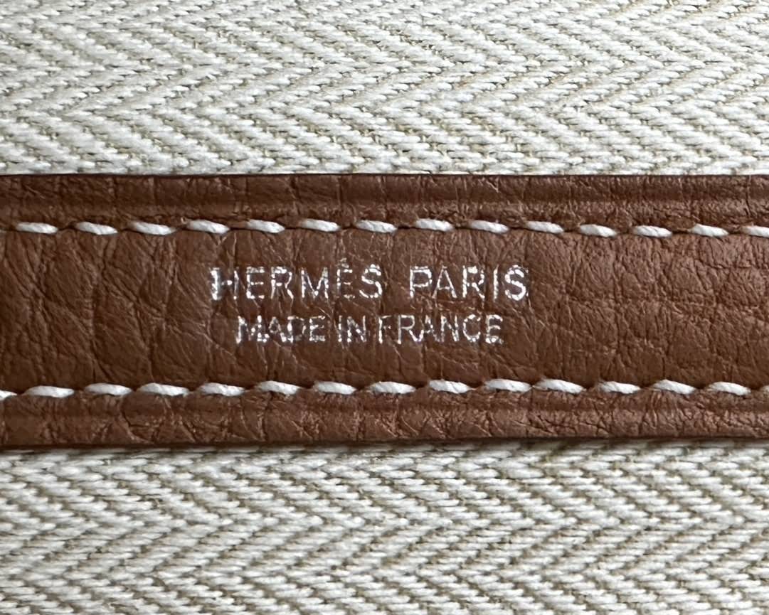 HERMES Garden Party 30 Handmade Bag /CK37 Gold-Brown / Silver Buckle / Negonda Leather  