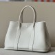 HERMES Garden Party 30 Handmade Bag /8L Glacier White / Silver Buckle / Negonda Leather  