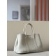 HERMES Garden Party 30 Handmade Bag /8L Glacier White / Silver Buckle / Negonda Leather  