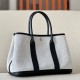 HERMES Garden Party 30 Handmade Bag /CC10 Milkshake White / CK89 Black-White / Silver Buckle / NE Canvas  