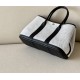 HERMES Garden Party 30 Handmade Bag /CC10 Milkshake White / CK89 Black-White / Silver Buckle / NE Canvas  