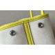 HERMES Garden Party 30 Handmade Bag /8L Glacier White / 9R Lemon Yellow / Silver Buckle / NE Canvas  