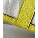 HERMES Garden Party 30 Handmade Bag /8L Glacier White / 9R Lemon Yellow / Silver Buckle / NE Canvas  