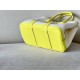 HERMES Garden Party 30 Handmade Bag /8L Glacier White / 9R Lemon Yellow / Silver Buckle / NE Canvas  