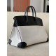 HERMES Birkin 40 Bag /CK89 Black/Silver Buckle/Saddle Leather/Canvas  