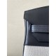 HERMES Birkin 40 Bag /CK89 Black/Silver Buckle/Saddle Leather/Canvas  