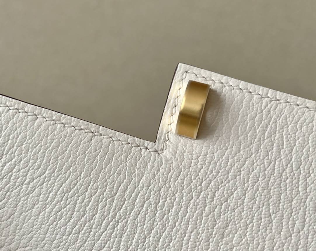 HERMES Verrou 17 Bag /I2 Cream White/Gold Buckle/Goat Leather  