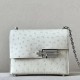 HERMES Verrou 17 Bag /3C Wool White/Silver Buckle/Ostrich Leather  