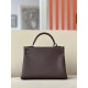 HERMES Kelly 32 Bag /4A Coffee Brown/Silver Buckle/Togo Leather  