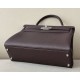 HERMES Kelly 32 Bag /4A Coffee Brown/Silver Buckle/Togo Leather  