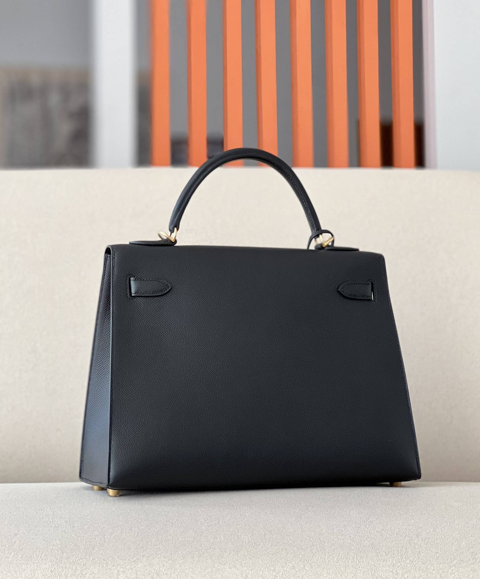 HERMES Kelly 32 Bag /CK89 Black/Gold Buckle/Epsom  