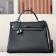 HERMES Kelly 35 Bag /CK89 Black/Gun Buckle/Box Leather  