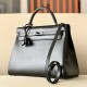 HERMES Kelly 35 Bag /CK89 Black/Gun Buckle/Box Leather  