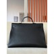 HERMES Kelly 50 Bag /CK89 Black/Silver Buckle/TC Leather  