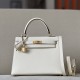 HERMES Kelly 25 Bag /Nata Cream White/Gold Buckle/Epsom Leather  