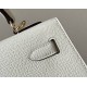 HERMES Kelly 25 Bag /Nata Cream White/Gold Buckle/Epsom Leather  