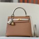 HERMES Kelly 25 Bag /CK37 Gold Brown/S2 Trench Gray/Gold Buckle/Epsom Leather  