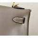 HERMES Kelly 25 Bag /CK18 Elephant Gray/Gold Buckle/Swift Leather  