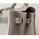 HERMES Kelly 25 Bag /CK18 Elephant Gray/Gold Buckle/Swift Leather  