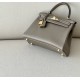 HERMES Kelly 25 Bag /CK18 Elephant Gray/Gold Buckle/Swift Leather  