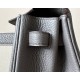 HERMES Kelly 25 Bag /8F Tin Gray/Gold Buckle/Togo Leather  