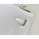 HERMES Kelly 25 Bag /09 Dreamy Purple/Nata Cream White/Matt Silver/Chevre Leather  