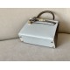 HERMES Kelly 25 Bag /80 Pearl Gray/CK18 Elephant Gray/Brushed Gold/Chevre  