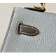 HERMES Kelly 25 Bag /80 Pearl Gray/CK18 Elephant Gray/Brushed Gold/Chevre  