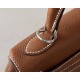 HERMES Kelly 25 Bag /CK37 Gold Brown/Silver Buckle/Faubourg Leather  