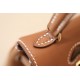 HERMES Kelly Doll Bag /Golden Brown with Coffee Patch/Gold Buckle/Swift  