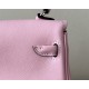 HERMES Kelly Doll Bag /3Q Sakura Pink/47 Chocolate/Silver Buckle/Swift  