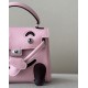 HERMES Kelly Doll Bag /3Q Sakura Pink/47 Chocolate/Silver Buckle/Swift  