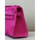 HERMES Kelly 22 Bag /L3 Rose Purple/Silver Buckle/Suede  