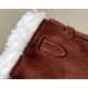 HERMES Kelly 22 Bag /OG Saddle Red/Silver Buckle/Suede/Lambskin  