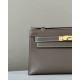 HERMES Kelly 22 Bag /18 Elephant Gray/Gold Buckle/Epsom Leather  