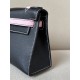 HERMES Kelly 22 Bag /CK89 Black/3Q Sakura Pink/Silver Buckle/Swift  